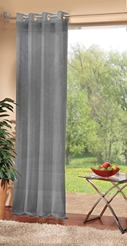 Gardinenbox Voile Ösen Schal Uni, HxB 245x140 cm, Grau, 20332