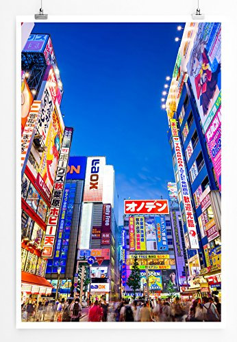 Eau Zone Home Bild - City – Werbetafeln in Akihabara Tokio Japan- Poster Fotodruck in höchster Qualität