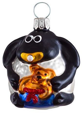 Shaun das Schaf Glas-Figur, Timmy mit Geschenk, Thüringer Weihnacht 52-241