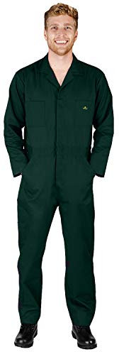 NATURAL WORKWEAR - Langarm-Arbeitsoverall für Herren mit verschiedenen Größen – 1 Größe größer bestellen - Grün - Small Hoch