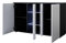 MB Muebles Bonitos, Buffet Meuble TV avec Pieds 2 cm Luke A1 pour Salon et Salle à Manger avec Lumière LED, Meuble en Mélamine Brillante, Couleur Noir et Blanc, 120x72x40 cm