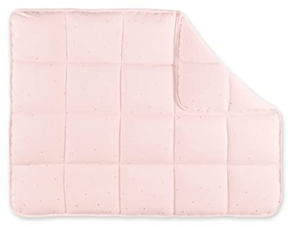 BEMINI Laufgittereinlage für Babys, 75 x 95 cm, wendbar, Kollektion Prety Motis, goldfarbene Punkte – aus Jersey