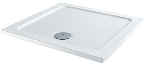 Milano Lithic White Low Profile Square Shower Tray - 760mm x 760mm