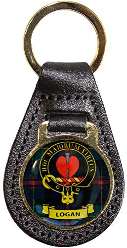 I LUV LTD Leather Key Fob Scottish Clan Crest Logan Scottish Made