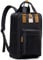 VASCHY Backpack for Women, Men Vintage School Backpack Travel Work Rucksack Water Resistant Daypack with Button Top Handle (Black)