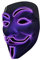 SOUTHSKY LED Maske Leuchtend V wie Vendetta Maske mit Led Licht Anonymous Masken Vollmaske Neon Lichter Blinker EL Draht Glowing 3 Modes Für Halloween Kostüm Cosplay Party (V-PURPLE)