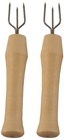 Preisjubel 12 Pellkartoffelgabeln mit Holzgriff, Gabel für Pellkartoffel, Pellkartoffelhalter, Kartoffelhalter, Spieß für Pellkartoffel auch für Maiskolben verwendbar