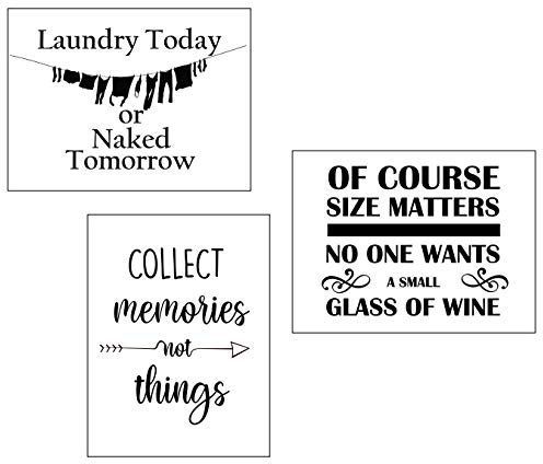 4Good Wandbilder Wohnzimmer als lustige Sprüche, Motivations Bilder fürs Büro Badezimmer oder die Küche, Bild mit Spruch als Schlafzimmer Poster ohne Rahmen (Laundrey Today, A4)