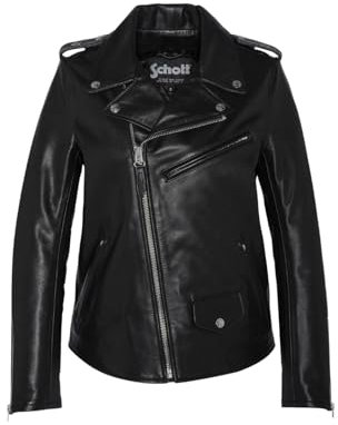 Schott nyc Lcw1637x Giacca di Pelle, Nero, Large Donna
