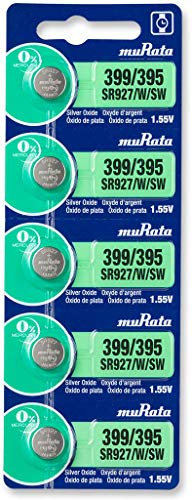 5 x Murata 395/399 SR927/W/SW AG7 SR57 Silver Oxide 0% Mercury Watch Battery [1 Strip of 5 Batteries]
