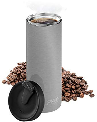 bobble Französische Kaffeepresse, für unterwegs, schnelles Aufbrühen, schlankes Design, dreifach wandige Isolierung, 400 ml (Edelstahl)