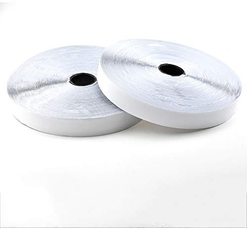 MEEYI Bande Agrippantes Rouleau 25m, Scratch Autocollant Double Face Hook Loop Bande Auto Agrippante, pour Moustiquaire Fenetre. - Blanc 3cm Large