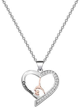 BNQL Gymnastik-Halskette, Turner-Geschenk, Gymnastikschmuck, Geschenke für Mädchen, Gymnastik, Team-Geschenke für Mädchen und Frauen, Edelstahl