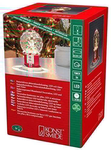 Konstsmide LED Süßigkeitenautomat mit 3 Schneemännern, 5h-Timer, wassergefüllt, 1 warm weiße Diode, batteriebetrieben, Innen - 4390-000