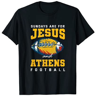 Sonntage sind für Jesus und Athen Football Georgia Christian T-Shirt