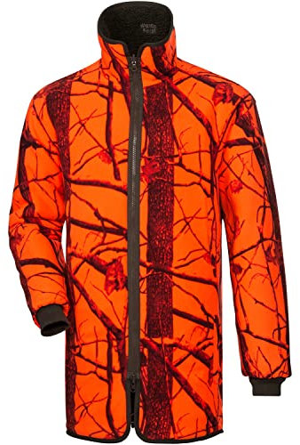 Wald & Forst Faserpelz-Wendejacke Signalcamo/Oliv L