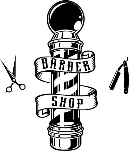 PLIGREAT Decalcomanie da parete per negozio di barbieri, fai da te, adesivi rimovibili in vinile per parrucchieri, saloni di bellezza, barbieri, decorazioni citazioni