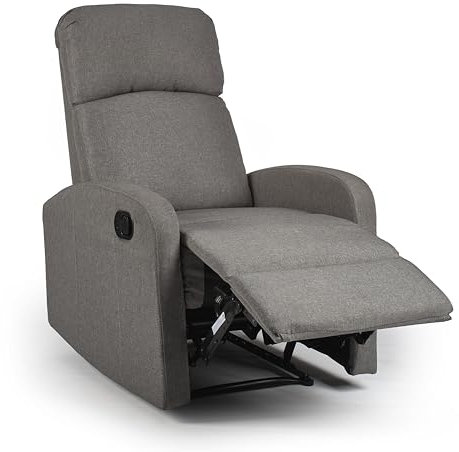 EVRE Recliner Arm Chair with Adjustable Leg Rest and Reclining Functions Fabric - Silver Arm Chairs For Living room, reclining chairs, arm chair, comfy chair
