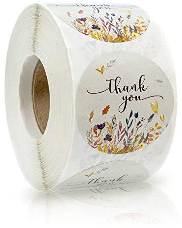 jiuzcare Danke aufkleber 3.8cm Aufkleber Rund Danke Aufkleber Etiketten zum Beschriften Etiketten Marmelade Handmade Aufkleber Weihnachtsaufkleber für Papiertüten für Die Geschenkdekoration, H102