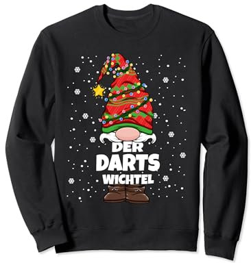 Darts Weihnachten Wichtel Dart Spielen Damen Herren Sweatshirt