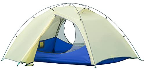 Outsunny Camping Zelt 2 Personen Zelt Kuppelzelt Kunstleder3000mm einfache Einrichtung für Trekking Festival leicht Aluminium Nylon Cremeweiß 230 x 140 x 110 cm