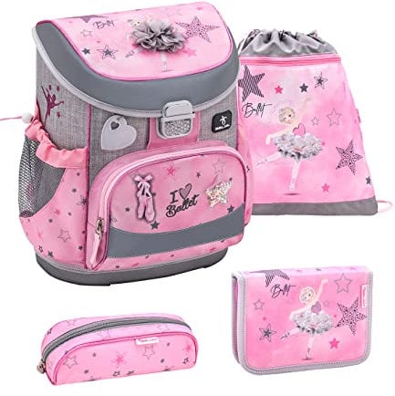 Belmil Mini-Fit Schulranzen Set 4 -teilig (405-33/AG/S) (Ballet Light Pink 2)