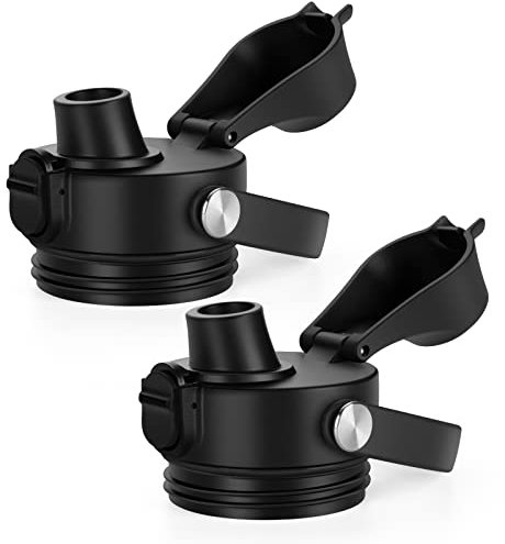 EIPOSAU Auslaufdeckel für YETI Rambler Flasche, BPA-frei, idealer Umarmungsverschluss für YETI, passend für 45,7 - 66 - 91,4 ml Flaschen, Ersatzdeckel mit Druckknopf und Verriegelung, 2 Stück