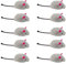 WeddHuis Souris en Peluche, 10 Pièces Peluches Souris Jouets pour Chat Chaton Animaux Domestiques Toys - Gris