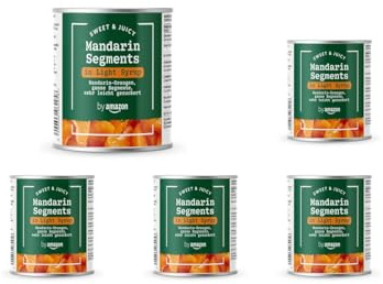 by Amazon Mandarin-Orangen, ganze Segmente, leicht gezuckert, 312g (5er-Pack)