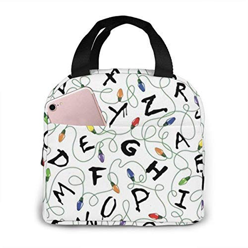 BAAROO Stranger Letter Things - Lonchera de neopreno con aislamiento, ligera, impermeable, con cierre de cremallera