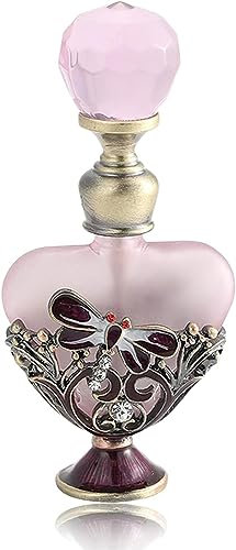 Mgoodoo Glass Perfume Bottle Vintage Dragonfly, 5Ml Empty Refillable Jewery Decorative Crystal Bottle Essential Oils Dropper Bottle for Valentine's Day