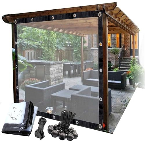 Teloni Trasparenti Impermeabili Telo Per Serra Con Occhielli Telo In Plastica Pvc Trasparente Al 100%. Piccola Copertina Teli Per Finestre Panno(Size:2.5x4m/8x13ft,Color:Cancella)