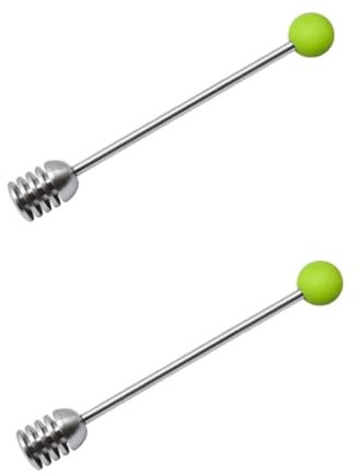 PRETYZOOM 2pcs Pooper Tea Spoon Metal Honey Dipper Jar Dipper Honey Spoon Dipper Metal Honey Stick Honey Dipper Spoon Durable Honey Stirrer Metal Jam Dipper Coffee Spoon Dessert re-usable