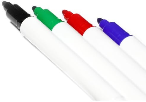 HiFEN® 4Pack Dry Erase Markers | Low-Odor, Bold & Vibrant Colors | Smooth Writing Whiteboard Markers for Office, School & Home Use
