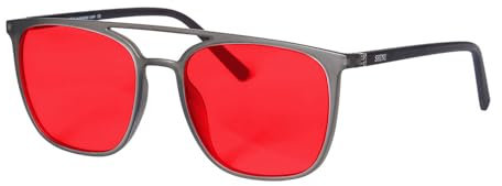 SHINU Light Blocking Glasses Red Lens Blue and Green Blocking Glasses Disruptive Eliminate Eye Strain 080RD (c3)
