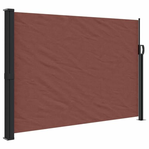 vidaXL Auvent Latéral Rétractable, Brise-Vue de Jardin, Écran de Protection, Écran de Balcon Terrasse Arrière-Cour Extérieur, Marron 140x600 cm