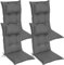 DILUMA Hochlehner Auflage Luxor 120x50 cm mit Kopfpolster Grau 4er Set - Luxus Stuhlauflage mit 8 cm Polsterung