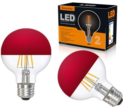 KOOYWAN Dimmbar LED Rot Globus Kopfspiegel Red Lampe E27 6W warmweißes Deko Glühbirne