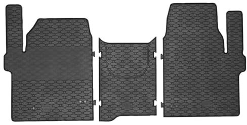 Gummi Fußmatten passend für Ford Tourneo/Transit Custom ab 2024/für VW T7 Transporter/Caravelle ab 2025 (NICHT T7 Multivan!) für 3-Sitzer AZUGA AZ10090878 Gummimatten Automatten