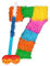 Fax Potato Nummer 7-Piñata-Set mit Stab und Augenbinde - Blauer Stick - Mexikaner Kinder Mädchen Jungen Geburtstagsfeier Parteien Spiele Dekorationen Bausatz