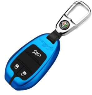 DZYYDS Auto Schlüssel Hülle für Alfa Romeo 147 GTA,Zinklegierung Schlüssel Tasche Schlüssel Box Schlüsselanhänger mit Logo Emblem Personalisiert Auto Deko Accessories,D