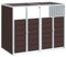 vidaXL Rangement à roulettes pour poubelles pour deux bacs acier, rangement de poubelles, rangement de poubelles de jardin, hangar à poubelles