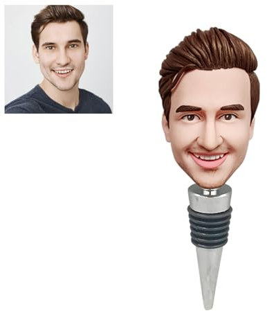 Bouchons de bouteille de vin personnalisés – Cadeau personnalisé Bobblehead, souvenir unique