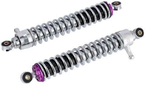 Set: Federbeine 380mm Racing Optik Violett, Chromfeder, verstellbar - für Simson S50, S51, S70, S53, S83 Enduro