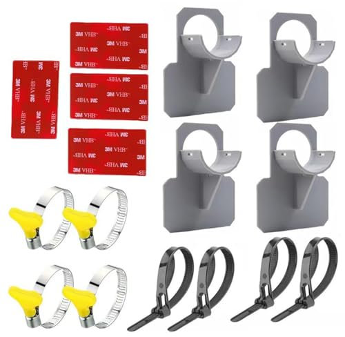 4 Pcs Swimming Pool Pipe Holders, Above Ground Pool Accessories with Pipe Holder and Cable Ties, Pool Hose Support Preventing Pipes Sagging Accessory Designed to Fit On Pools