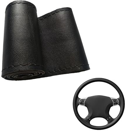 ZFRITP Couvre Volant Cuir, Protection Volant Voiture, Housse Volant Voiture, Noir, 37-38cm