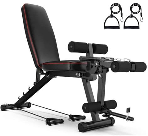 GSKJJT Sit Up Bank Bauchtrainer Verstellbar Mit 5-Fach Verstellbarer Rückenlehne Training Fitness Bank 200kg Gewichtskapazität Mit Zugseil Für Zuhause