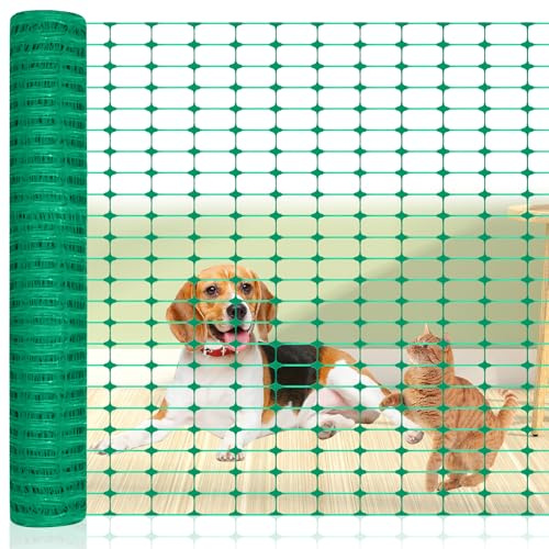 VANCHEMO Absperrzaun aus Kunststoff, Nutztierzäune Absperrzaun Kunststoff Bauzaun Begrenzungszaun, Schutznetz Geschnitten Werden Mobiler Zaun Hühnerzaun Geflügelzaun Warnnetz, 1x30m, Grün