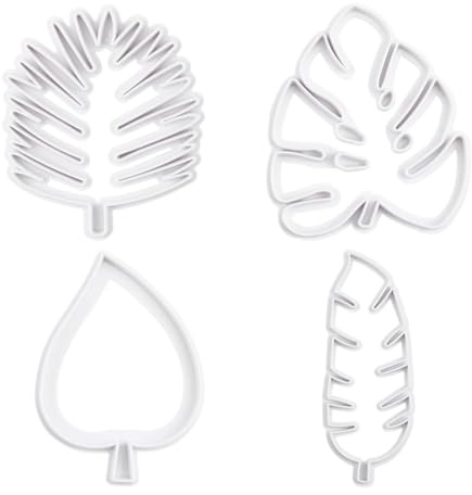Tropical Leaf Cookie Cutters Set, 4 PCS Palm Tree Cutter Fondant Mold for DIY Decorative Baking Tools Biscuit Cake Party Tools