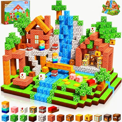 Magnetische Bausteine,Magnetbausteine Magnetspielzeug,Magnetische Bauwelt Spielzeug Magnetblöcke für Kinder ab 3 4 5 6 7 8 9 10 Jahre,Baue Mine Magnet Welt,Geschenke für Jungen und Mädchen Christmas
